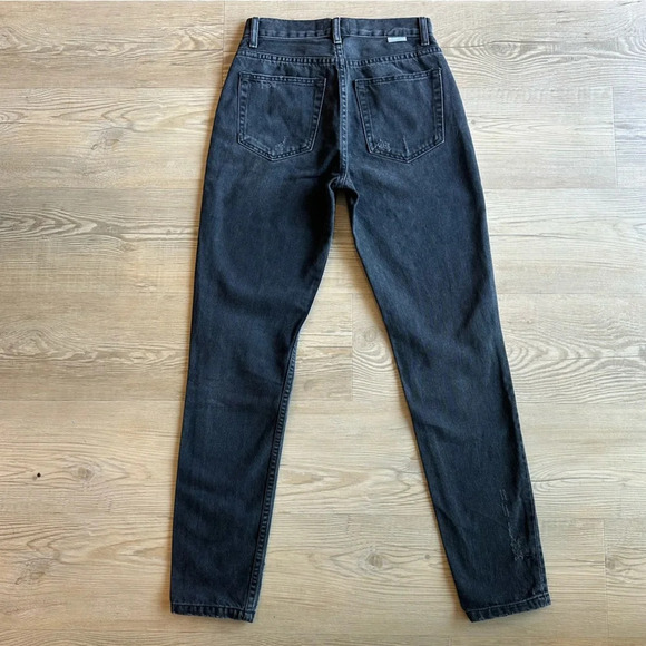 Boyish Billy High Rise Straight Leg Touch Evil Black Distressed Denim Jeans 24 - Picture 3 of 10